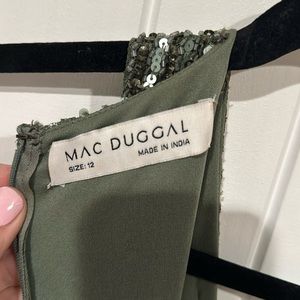 Mac Duggal Forest Green Sequin Dress